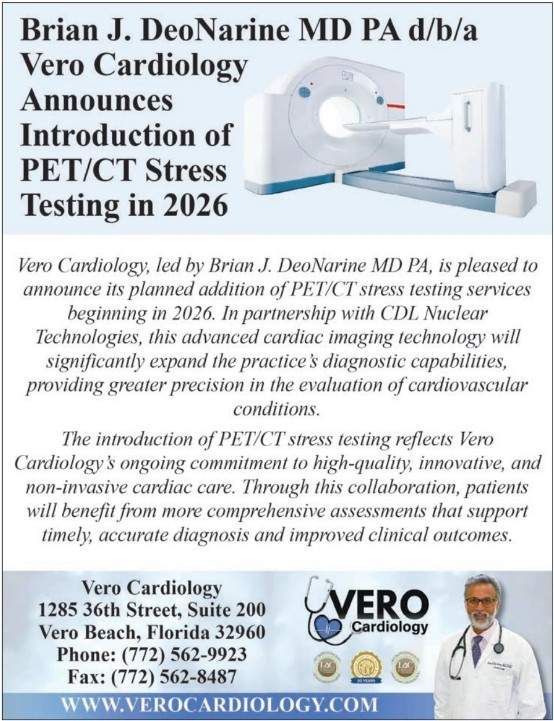 Vero Cardiology is pleased to announce the addition of in house PET/CT Stress Testing